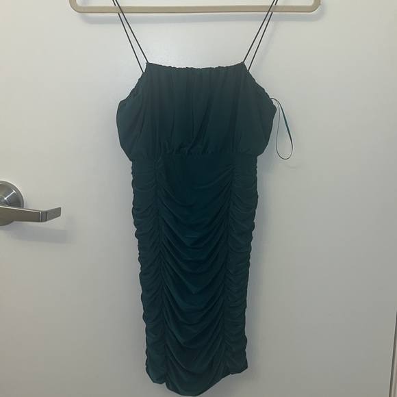 Forest Green Ruched Dress - Picture 6 of 15